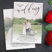 ご結婚のお知らせ カリグラフィー 写真 両面 ウェディング 招待状