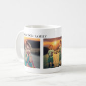 ご自分の家族の写真のコラージュを作成モノグラムのする コーヒーマグカップ (正面左)