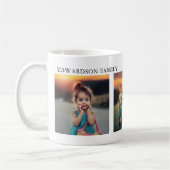ご自分の家族の写真のコラージュを作成モノグラムのする コーヒーマグカップ (左)
