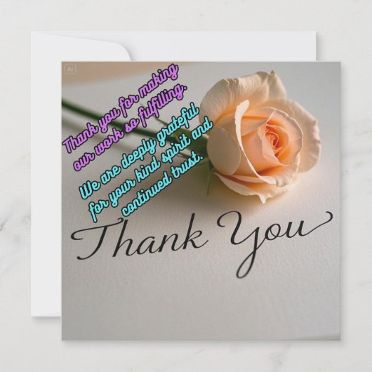 ご親切に感謝す シーズンカード (正面)