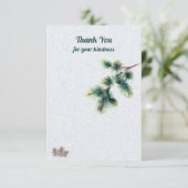 ご親切に感謝の気持ちを込めた松ぼっくりと針葉樹のカード サンキューカード (スタンド正面)