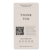 ご購入ありがとうございましたモダンBeige Shipping ラベル (正面)