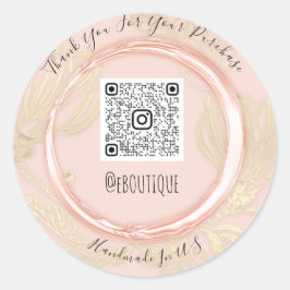 ご購入ありがとうございますバラ金ゴールドまつ毛QRコードロゴ ラウンドシール