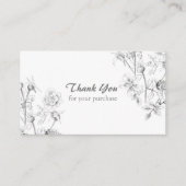 ご購入ありがとうございますバラ鉛筆スケッチ 名刺 (正面)