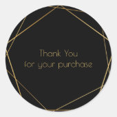 ご購入ありがとうございます - ゴールド幾何学模様枠 ラウンドシール (正面)