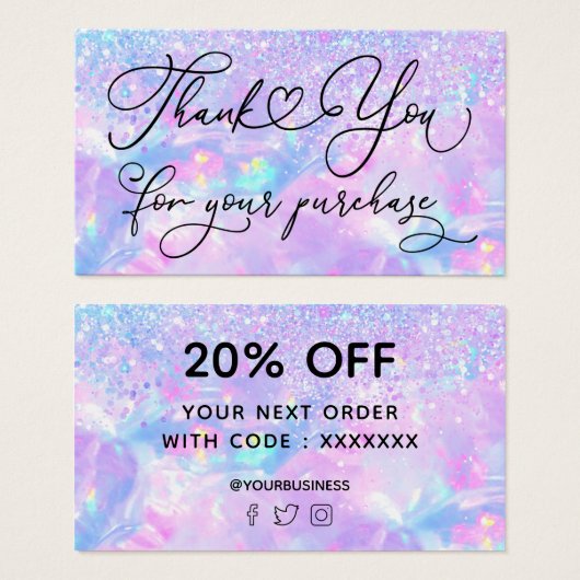 ご購入ありがとうございます ファウ グリッター オパール (正面&裏面)