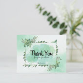 ご購入ありがとうございます 緑の植物の水彩 ポストカード (スタンド正面)