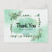 ご購入ありがとうございます 緑の植物の水彩 ポストカード (正面)