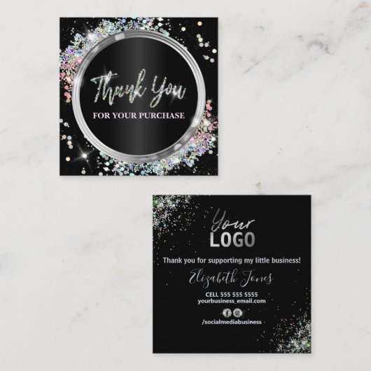 ご購入いただいたきまめな黒色のご購入ありがとうございます スクエア名刺 (正面/裏面)