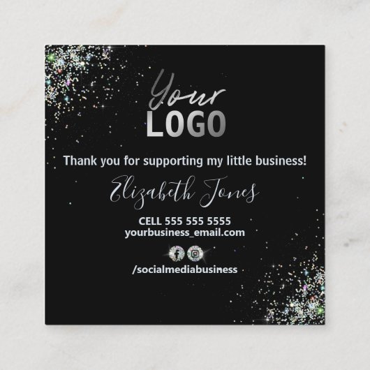 ご購入いただいたきまめな黒色のご購入ありがとうございます スクエア名刺 (裏面)