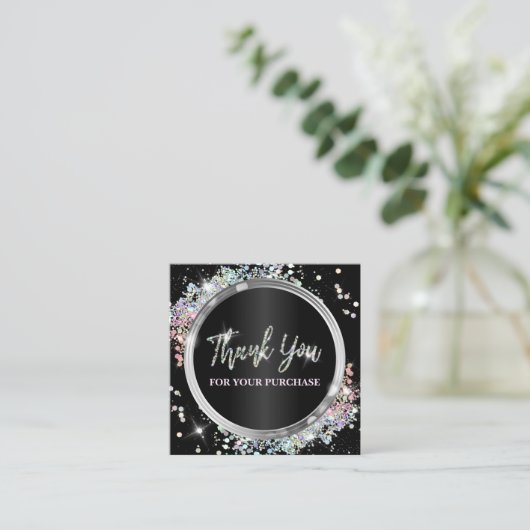 ご購入いただいたきまめな黒色のご購入ありがとうございます スクエア名刺 (スタンド正面)