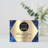 ご購入いただいたネイビー金ゴールドロゴ ポストカード (スタンド正面)