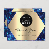 ご購入いただいたネイビー金ゴールドロゴ ポストカード (正面/裏面)