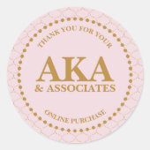 ご購入いただきありがとうございますピンク金ゴールドモノグラム ラウンドシール (正面)