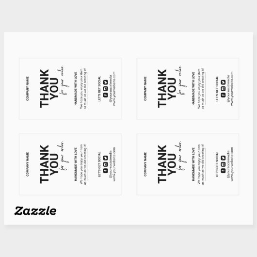 ご購入いただきありがとうございます包装トレンディー発送 長方形シール (シート)