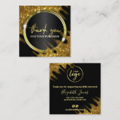 ご購入いただきありがとうございます金ゴールドグリッター スクエア名刺 (正面/裏面)