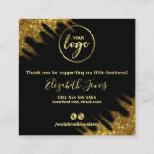 ご購入いただきありがとうございます金ゴールドグリッター スクエア名刺 (裏面)