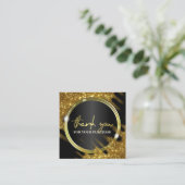 ご購入いただきありがとうございます金ゴールドグリッター スクエア名刺 (スタンド正面)