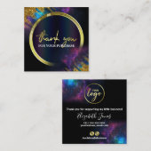 ご購入いただきありがとうございます銀河系グリッターブラック スクエア名刺 (正面/裏面)