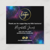 ご購入いただきありがとうございます銀河系グリッターブラック スクエア名刺 (裏面)