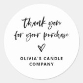 ご購入いただきありがとうございます | スクリプカジュアルトハート ラウンドシール (正面)