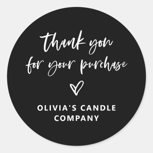 ご購入いただきありがとうございます | スクリプカジュアルトハート ラウンドシール (正面)