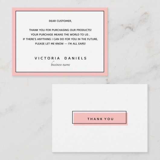 ご購入いただきありがとうございます |ピンクフェミニン エンクロージャーカード (正面/裏面)