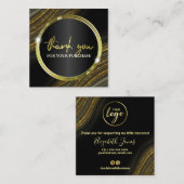 ご購入いただき、ありがとうございますグリッター金ゴールド スクエア名刺 (正面/裏面)