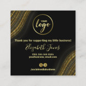 ご購入いただき、ありがとうございますグリッター金ゴールド スクエア名刺 (裏面)