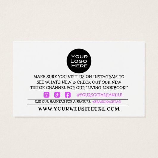 ご購入いただき、ありがとうございます暗い赤紫色ハート割引カード (裏面)