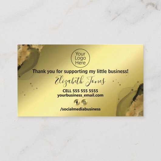 ご購入に対して金箔をスタイル 名刺 (裏面)