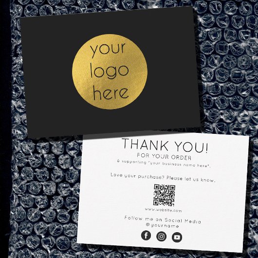 ご購入注文Business Blackありがとうございます サンキューカード