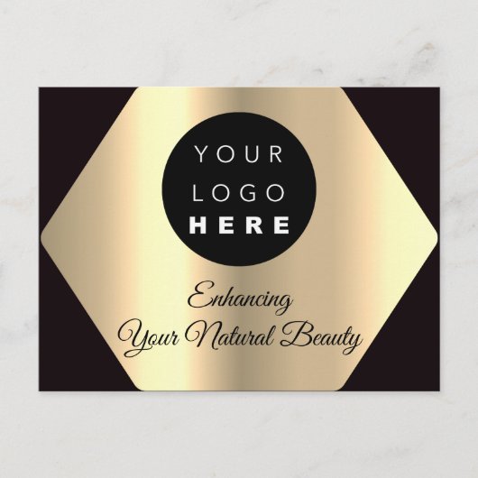 ご購入金ゴールド モダン ポストカード (正面)