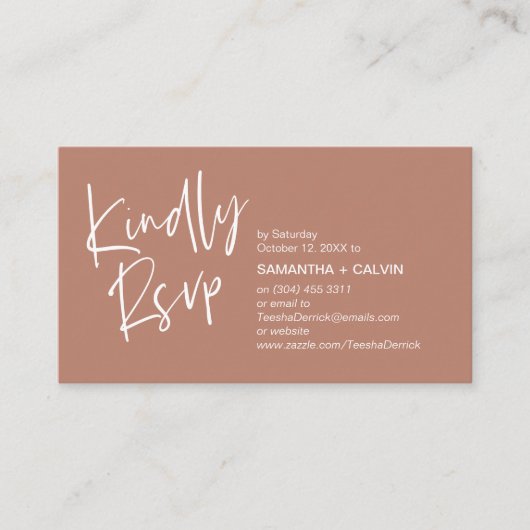 ご返信お願いします モダン ミニマル ウェディング インビテーション (正面)