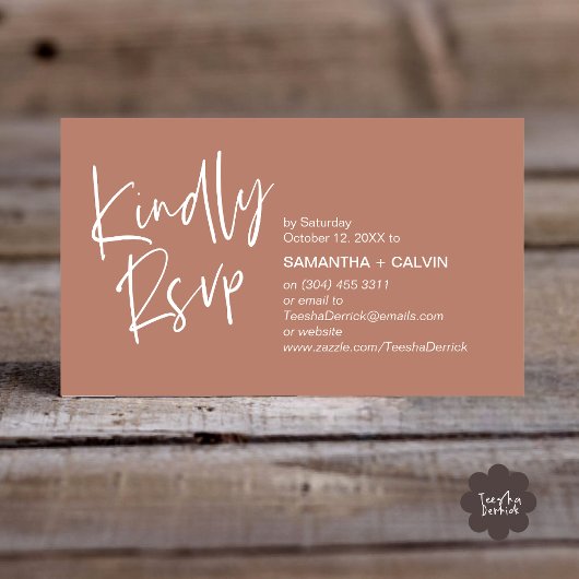 ご返信お願いします モダン ミニマル ウェディング インビテーション