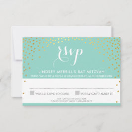 「ご返信のほど、どうぞよろしくお願いします 」  ラスティックゴールド ミニ  コンフェッティ  ミ 招待状