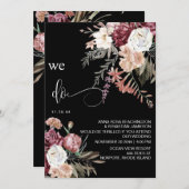 *~* ご返信QR 花のマーブルのロゼ ピオニー AR15 ウェディング 招待状 (正面/裏面)