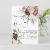 *~* ご返信QR 花柄 ワインレッドの薔薇 AR15 ウェディング 招待状 (スタンド正面)