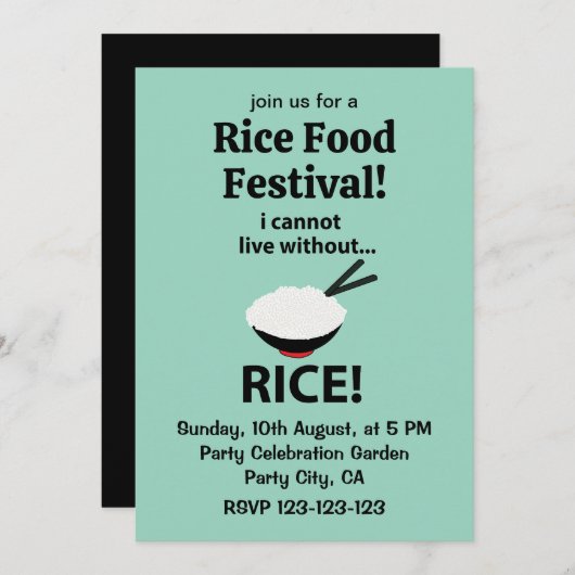 ご飯がなければ生きていられない 招待状 (正面/裏面)