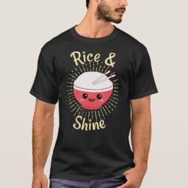 ご飯とシャインかわいいかわいいラーメン丼プリン Tシャツ