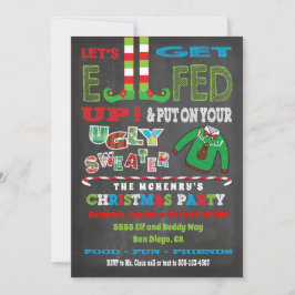 さあクリスマのパーティー小妖精や小人 招待状