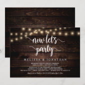 さあパーティーをしよう、ラスティック ウェディング エロープメント 招待状 (正面/裏面)