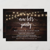 さあパーティーをしよう、農村でのウエディングエロープメント 招待状 (正面/裏面)