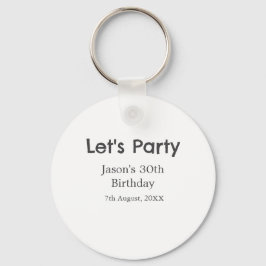 さあパーティー30歳の誕生日のグレーシンプルの名前 キーホルダー