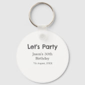 さあパーティー30歳の誕生日のグレーシンプルの名前 キーホルダー (裏面)