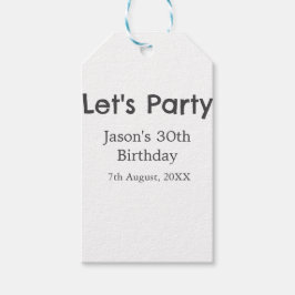 さあパーティー30歳の誕生日のグレーシンプルの名前 ギフトタグ
