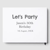 さあパーティー30歳の誕生日のグレーシンプルの名前 ゲストブック (裏面)