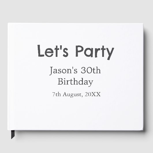 さあパーティー30歳の誕生日のグレーシンプルの名前 ゲストブック (正面)