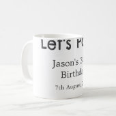 さあパーティー30歳の誕生日のグレーシンプルの名前 コーヒーマグカップ (正面左)