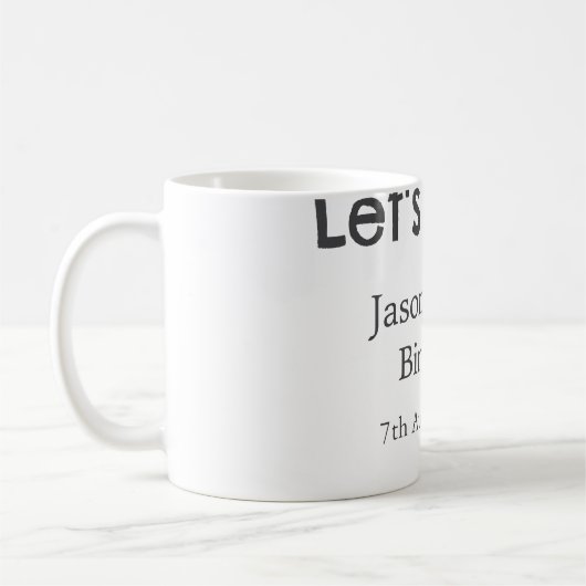 さあパーティー30歳の誕生日のグレーシンプルの名前 コーヒーマグカップ (左)
